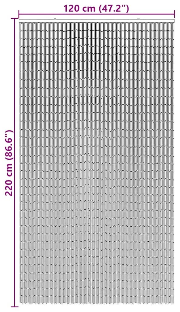 rovaros ajtófüggöny Sötétszürke 120x220 cm bambusz
