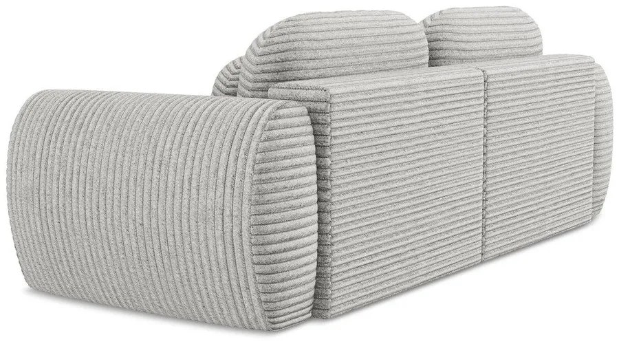 Világosszürke kordbársony kinyitható-tárolóhelyes kanapé 266 cm Kini – Makamii