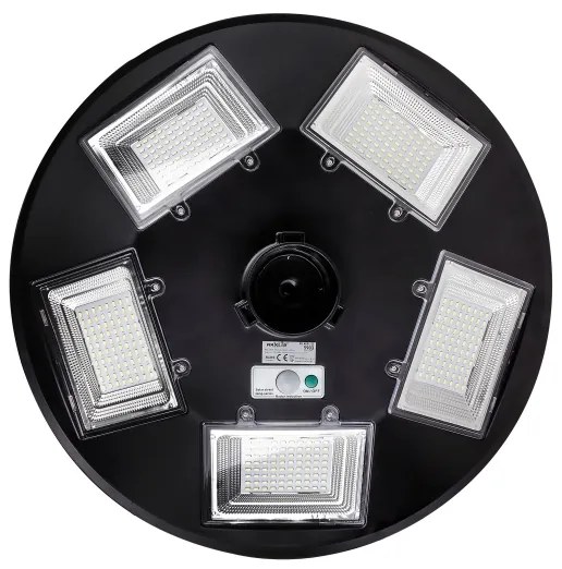LED napelemes utcai lámpa érzékelővel LED/22W/6V 6500K IP65 fekete + távirányító