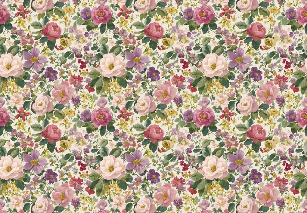 Fotótapéta - Mintás virágfestmény (147x102 cm)