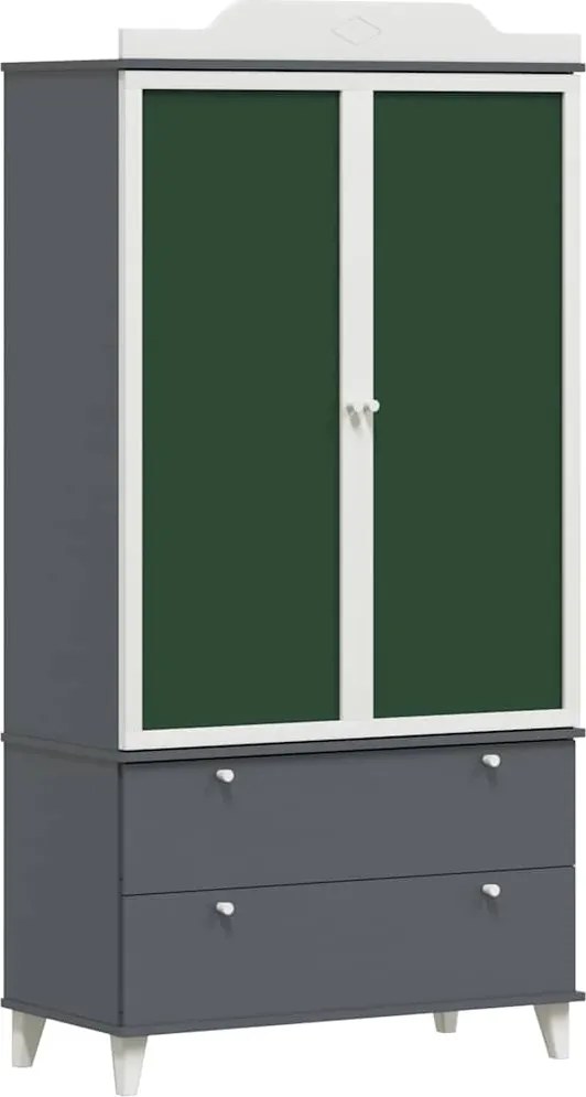 vidaXL Krétával Írt Dresser ROROS Szürke és Fehér 90 x 45 x 180 cm