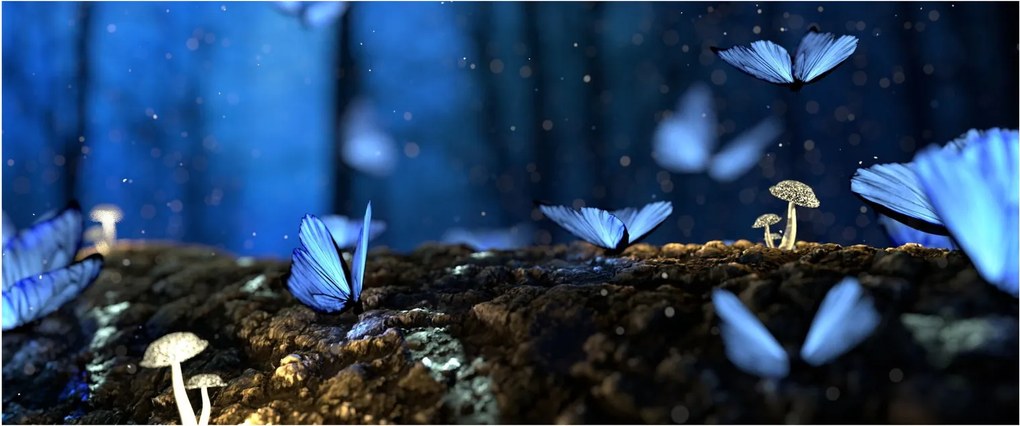 Kék pillangók képe (120x50 cm)