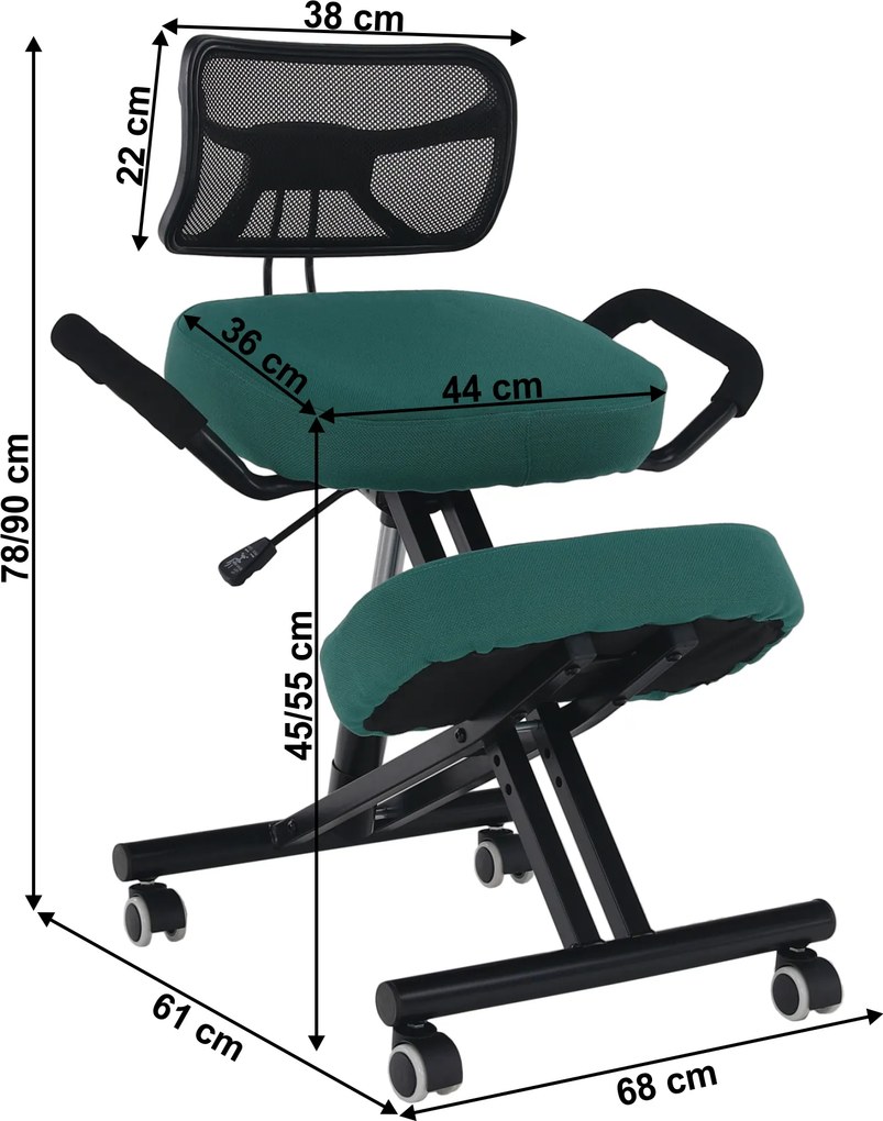 Ergonomikus zsámoly, zöld/fekete, RUFUS