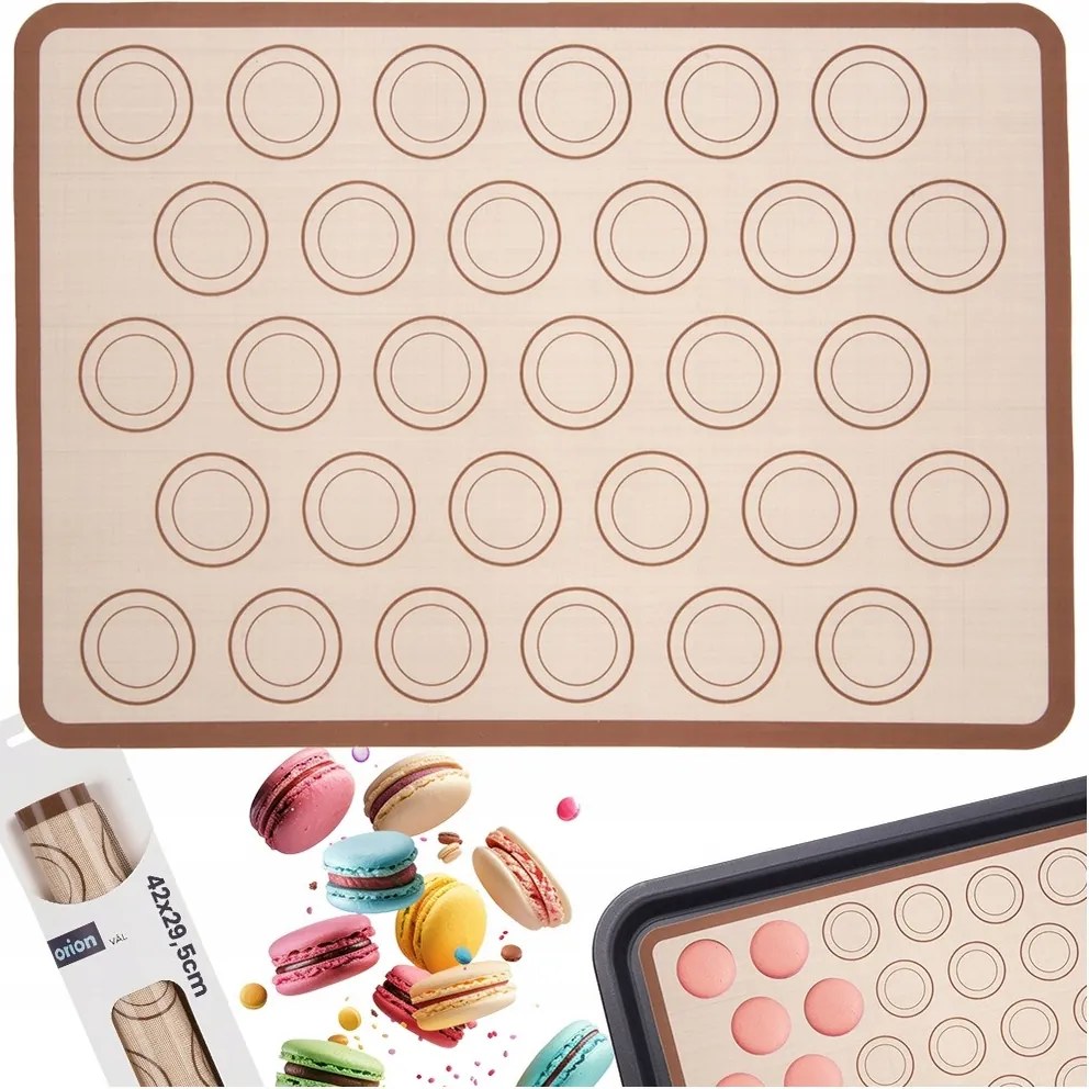 Szilikon macaron sütőszőnyeg desszertekhez 42 cm