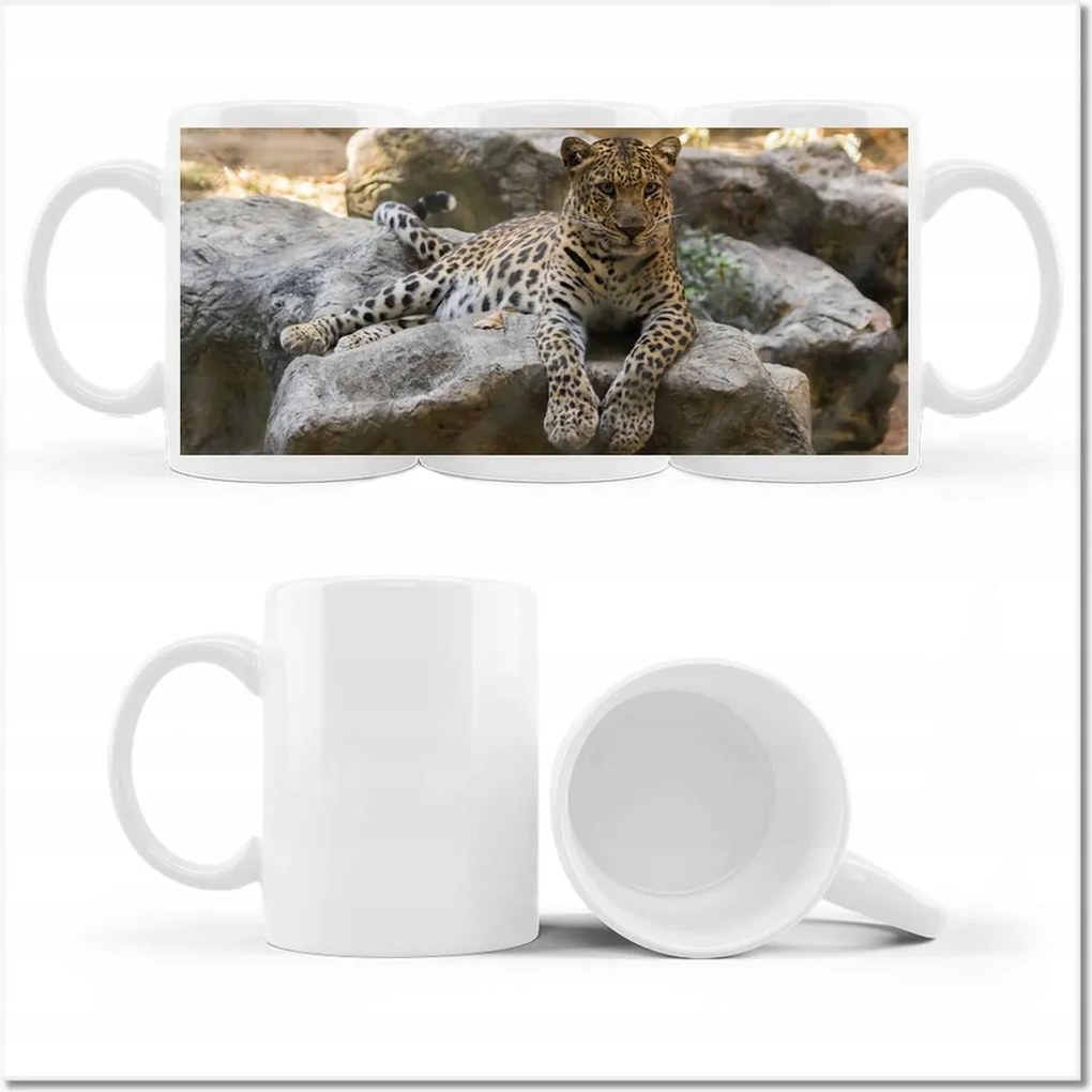 Leopárd mintás bögre