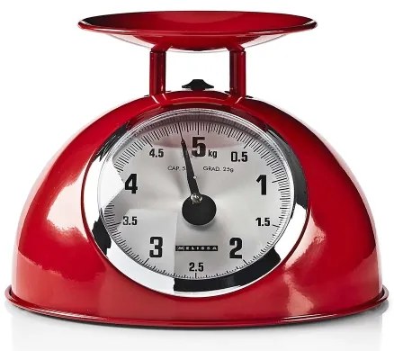 Melissa - Retro konyhai mérleg tállal, piros