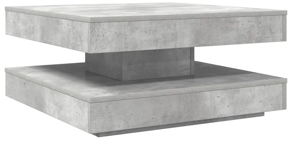 betonszürke dohányzóasztal 360 fokban forgatható 70x70x34,5 cm