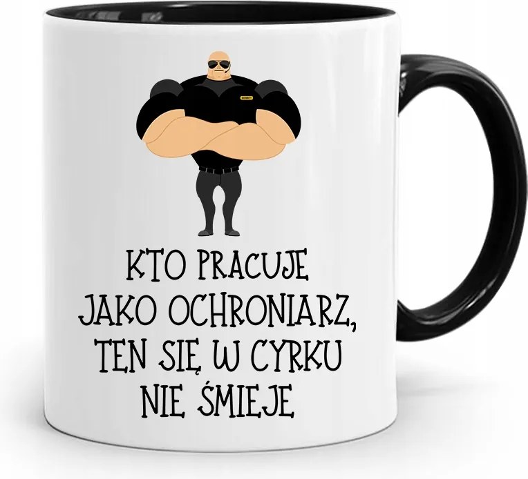 Őrző-védő Bögre Fekete Ajándék fényképes nyomattal