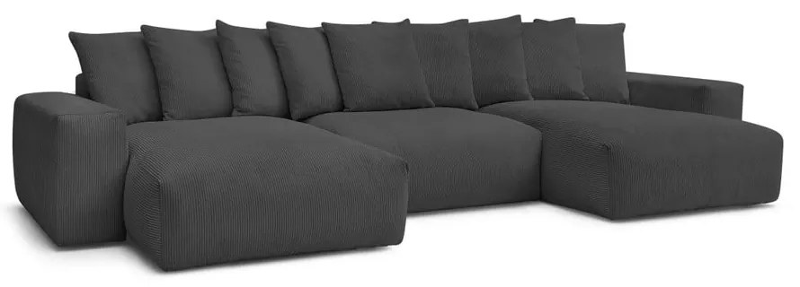Szürke kordbársony sarokkanapé Voltaire – Bobochic Paris