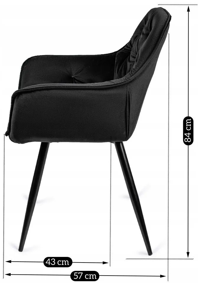 Fekete Bársony Étkezőszék. POLA