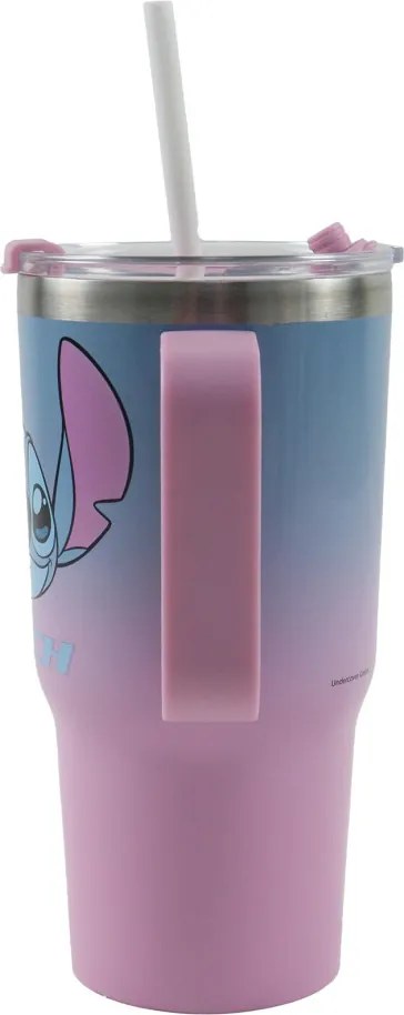Disney Lilo és Stitch, A csillagkutya Alien 626 rozsdamentes acél thermo szívószálas kulacs 520 ml