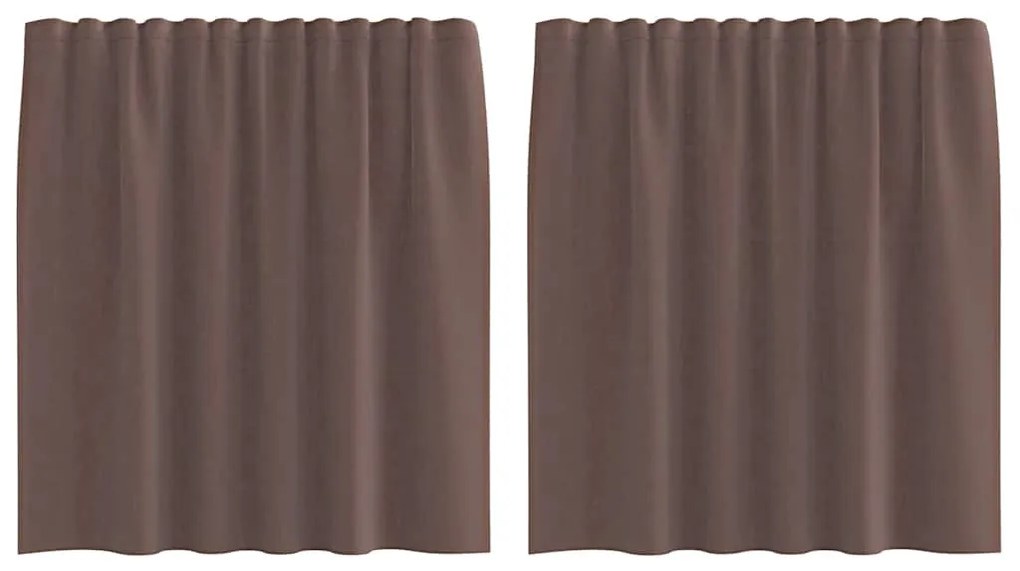 2 db barna fátyolfüggönyök fülecske tetejével 140x260 cm