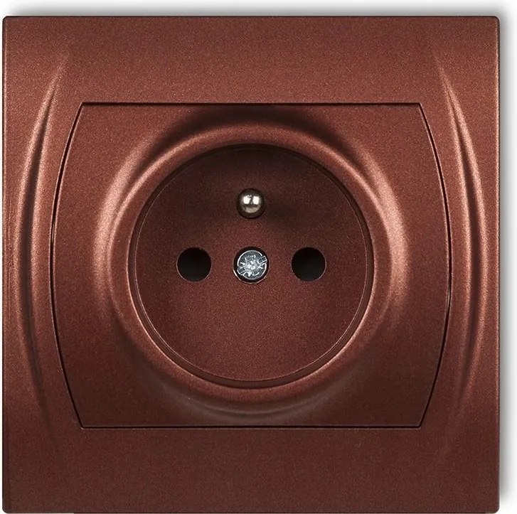 Szimpla aljzat földelt Kontakt barna 9LGP-1z Logo Karlik