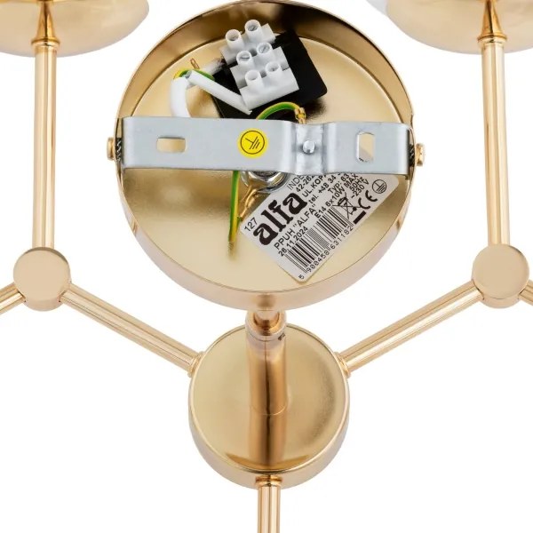 Csillár rúdon FOTON 6xE14/40W/230V arany/fehér