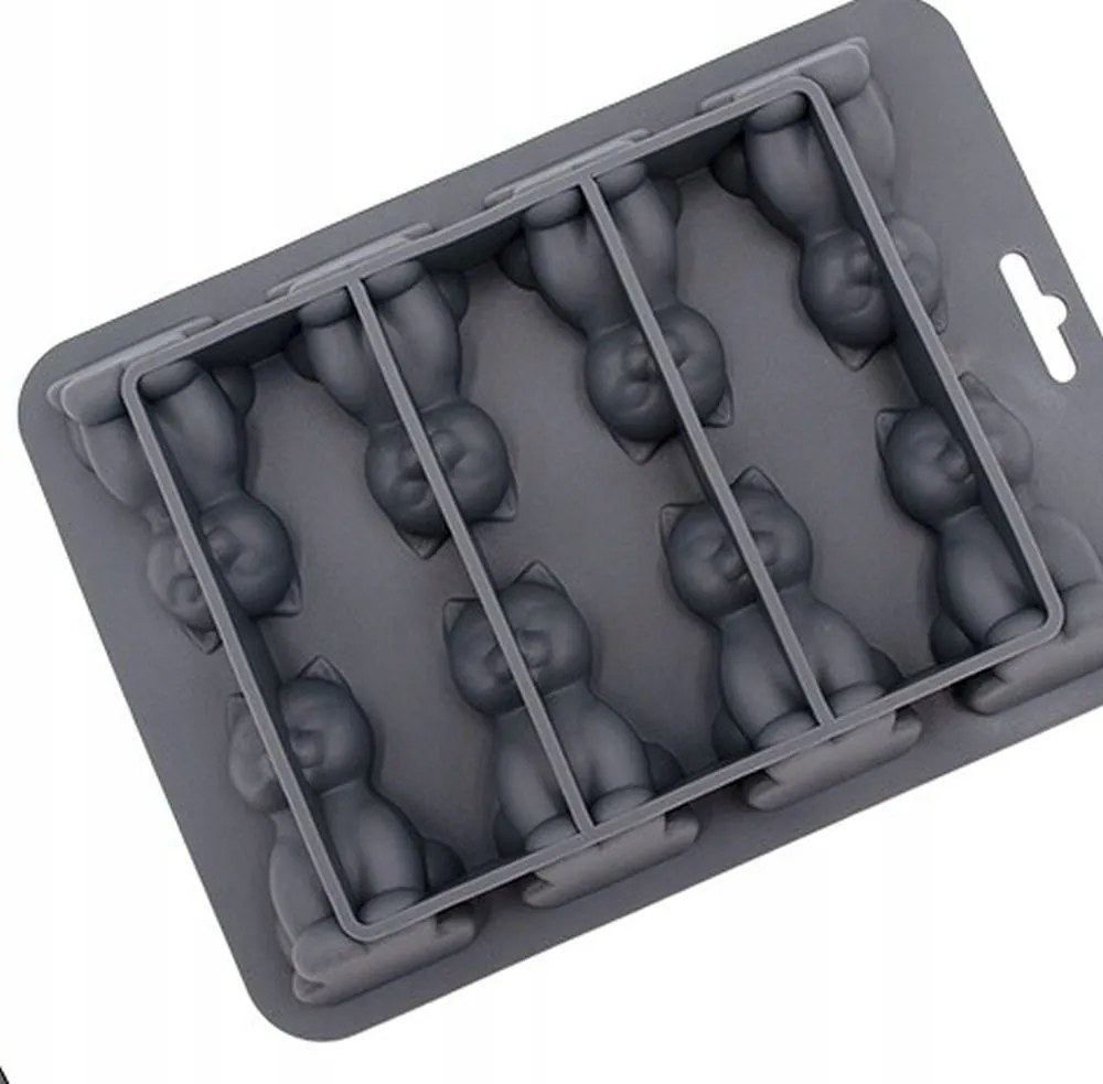 Szilikon jégforma cicáknak, macskáknak [Fekete szín]