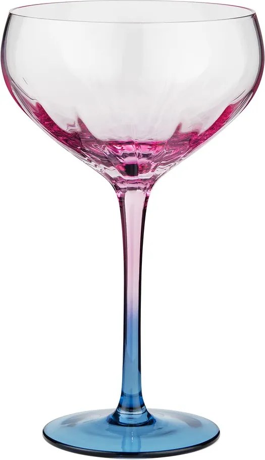 DIVINE koktél pohár 380ml, pink/kék