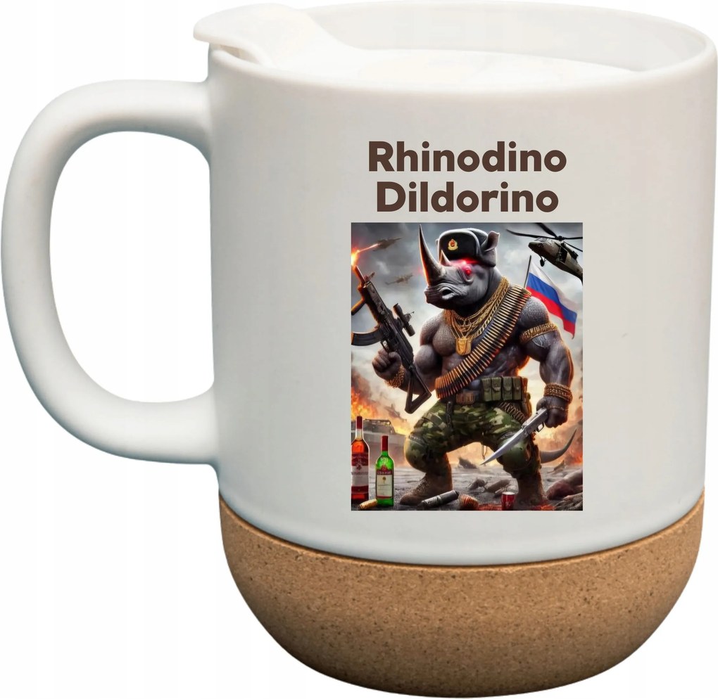 Bögre Fehér Parafa Viral Italian Brainrot Mem Tiktok Rhinodino Dildorino