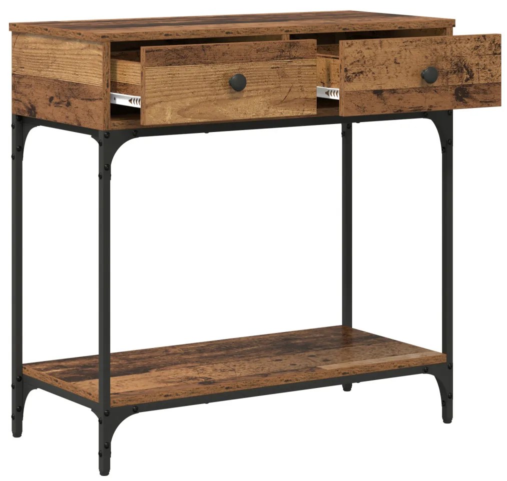 konzol asztal Régi fa 75x34.5x75 cm Műszaki fa