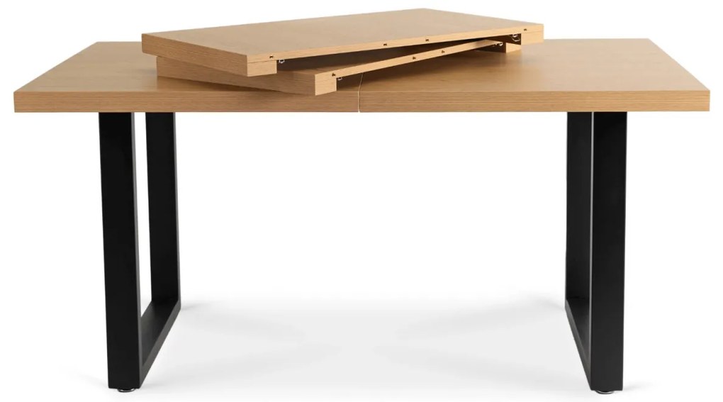 Bővíthető Étkezőasztal Aranytölgy/Fekete Színben. EDWIN 160-260 cm