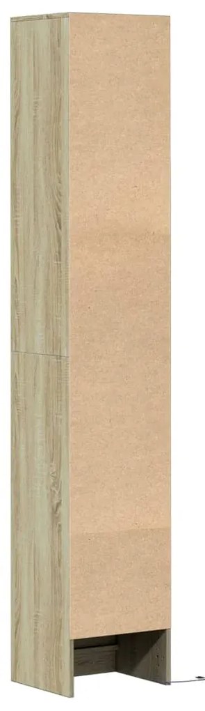 sonoma tölgy szerelt fa tálalószekrény LED-del 36x32,5x200 cm
