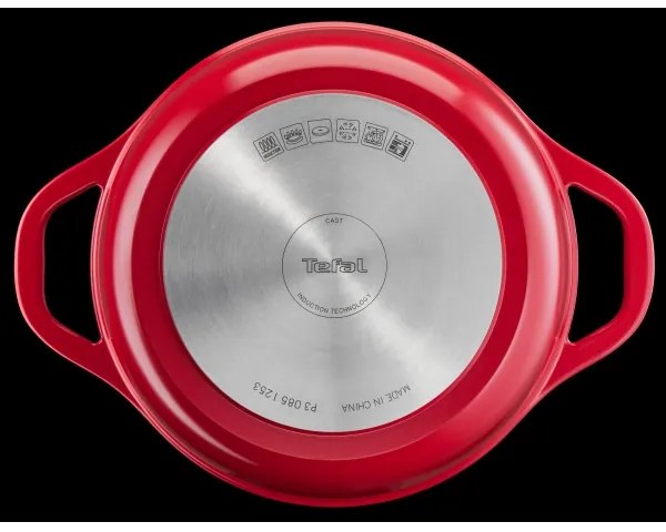 Tefal - 24 cm-es AIR lábas fedővel, piros