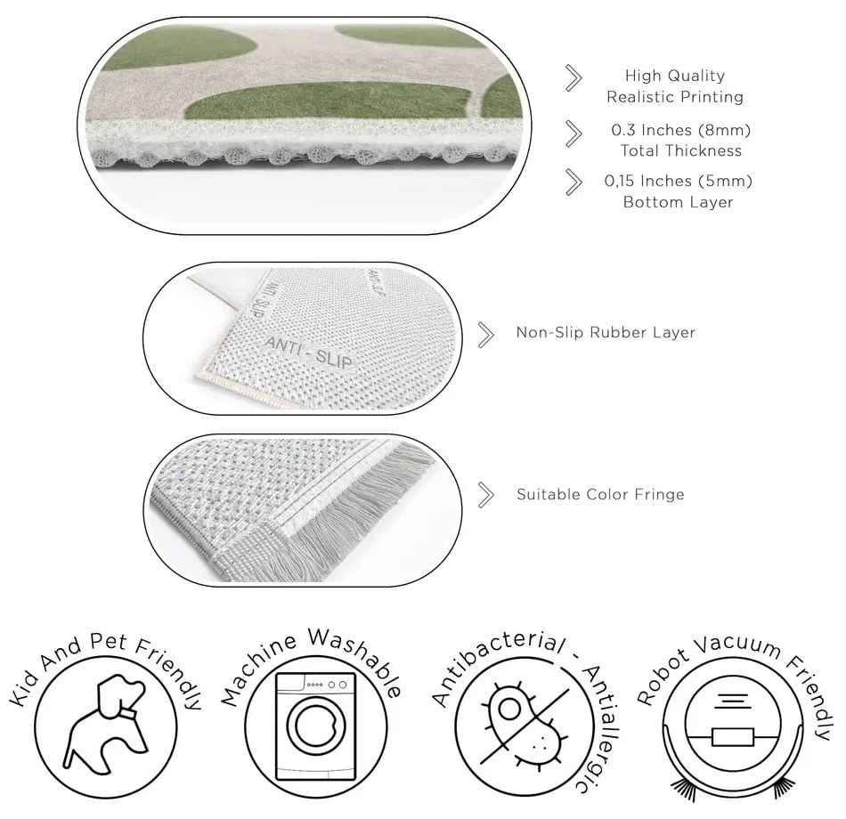 Zöld mosható szőnyeg 120x180 cm Green Meadow – Mila Home