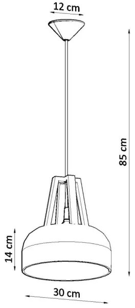 Sollux SL.0390 - Csillár zsinóron CASCO 1xE27/60W/230V átm. 30 cm