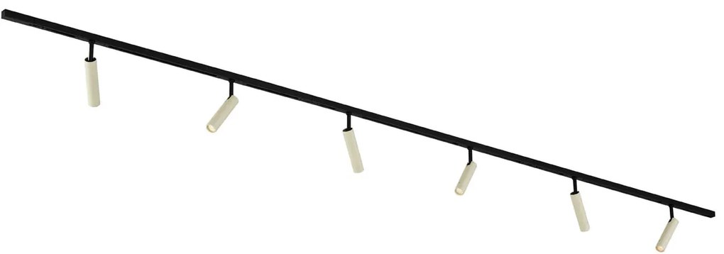 Modern sínrendszer 6 bézs és fekete reflektorral, 1 fázisú - Slimline Uzzy