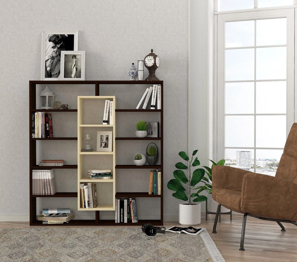 könyvespolc Ample - Birch, Wenge