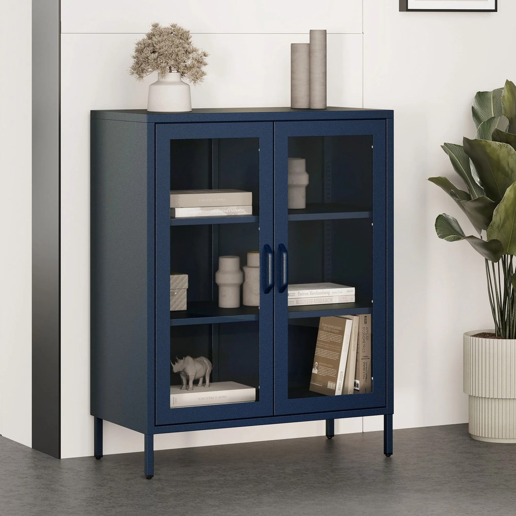 Vitrin GINA, 800 x 1015 x 400 mm, Modern: sötétkék