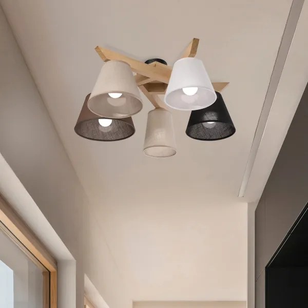 Brilagi - LED  Felületre szerelhető csillár  ANTHONY 5xE14/40W/230V tölgy