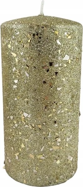 Glamour Hengergyertya 83h 14 cm Arany Paraffin Elegáns Dekoráció