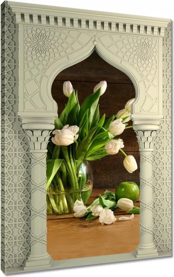 Vászonkép 80x120 Fehér tulipánok