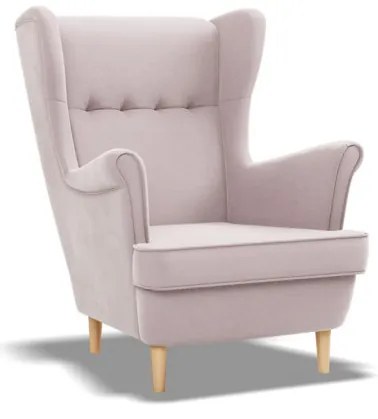 Uszak Mini fotel, bársony, rózsaszín
