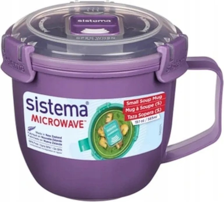 Uzsonnás doboz Sistema Small Soup Mug To Go 565ml lila leveshez