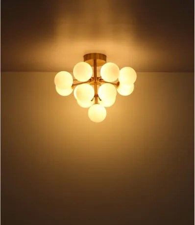 Globo 56143-13D Mennyezeti lámpa fém fekete matt, füstszínű üveg gömbök, ø: 560mm, M: 430mm, 13x G9 LED 5W 230V izzók nélkül