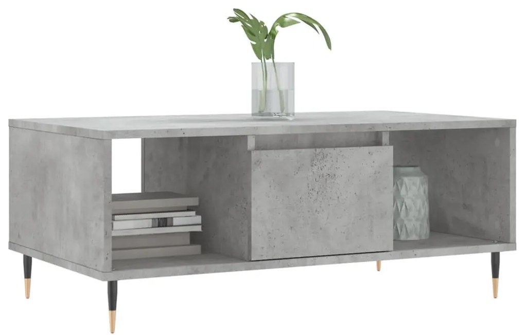 Betonszürke szerelt fa dohányzóasztal 90x50x36,5 cm