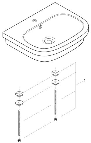 GROHE 39337000 - EURO CERAMIC ráültethető mosdó 600 × 480 mm kerámia/fehér