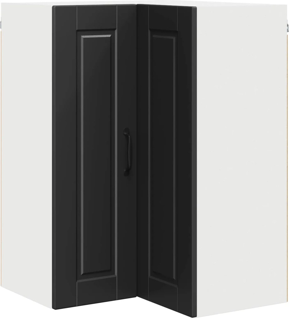 vidaXL Konyhaszekrény polcokkal ajtóval Fekete 57 x 57 x 80 cm Faanyag
