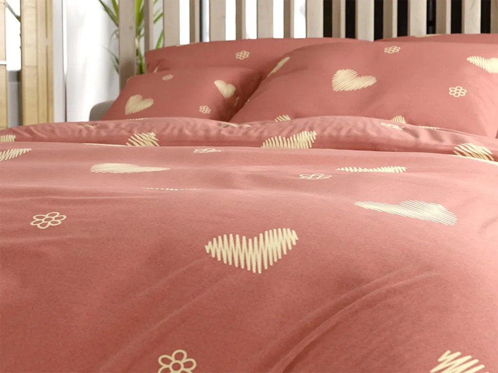 Mikroszálas ágyneműhuzat ORANGE HEART, rózsaszín Ágyneműhuzat mérete: 70 x 90 cm | 140 x 220 cm