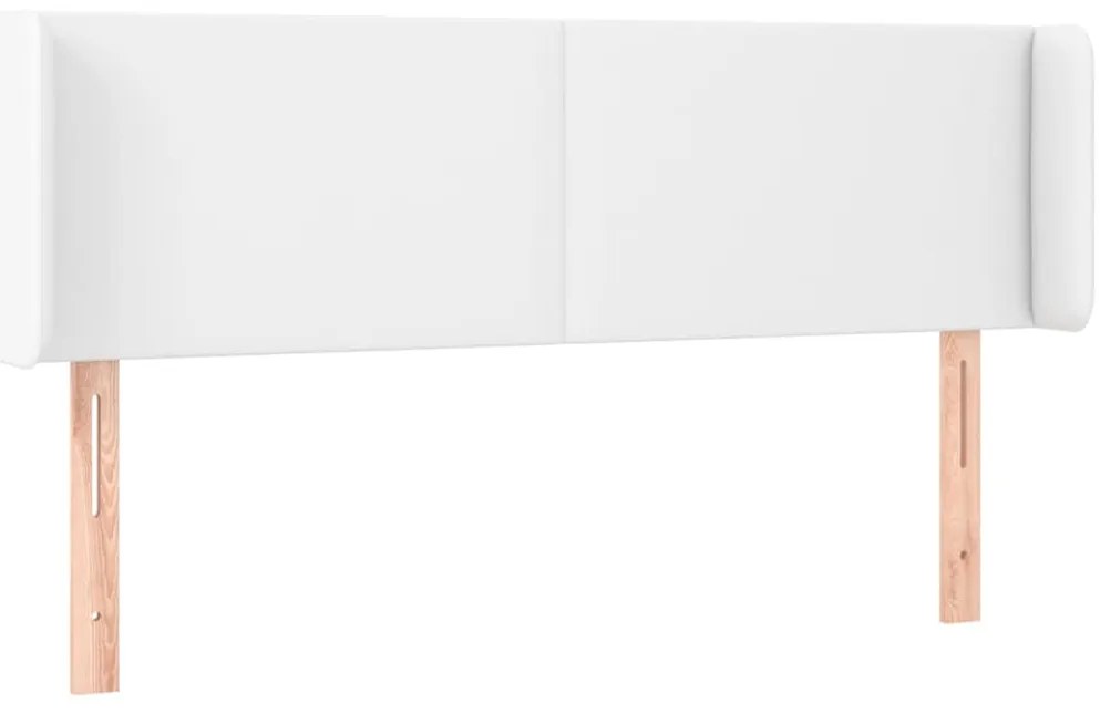 fehér műbőr szárnyas fejtámla 147x16x78/88 cm