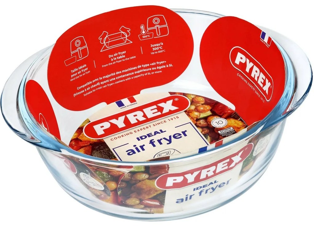 Pyrex Air Fryer kerek sütőtál 1 l, 20 x 18 x 7 cm, 1 l
