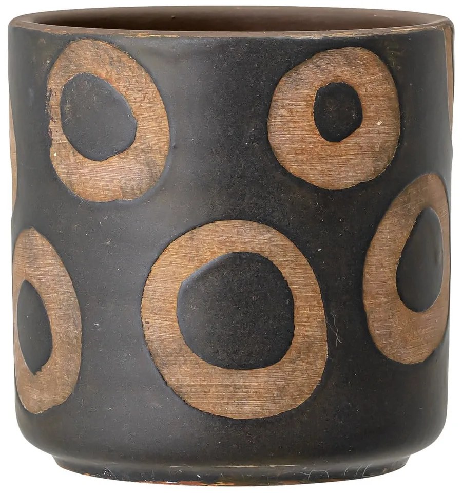 Avo fekete terrakotta virágcserép, magasság 12 cm - Bloomingville