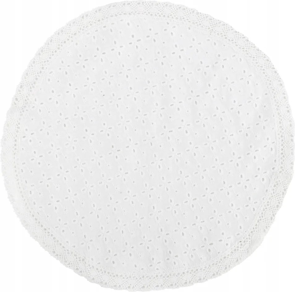 Fari kerek szalvéta angol hímzéssel fehér 35 cm Homla