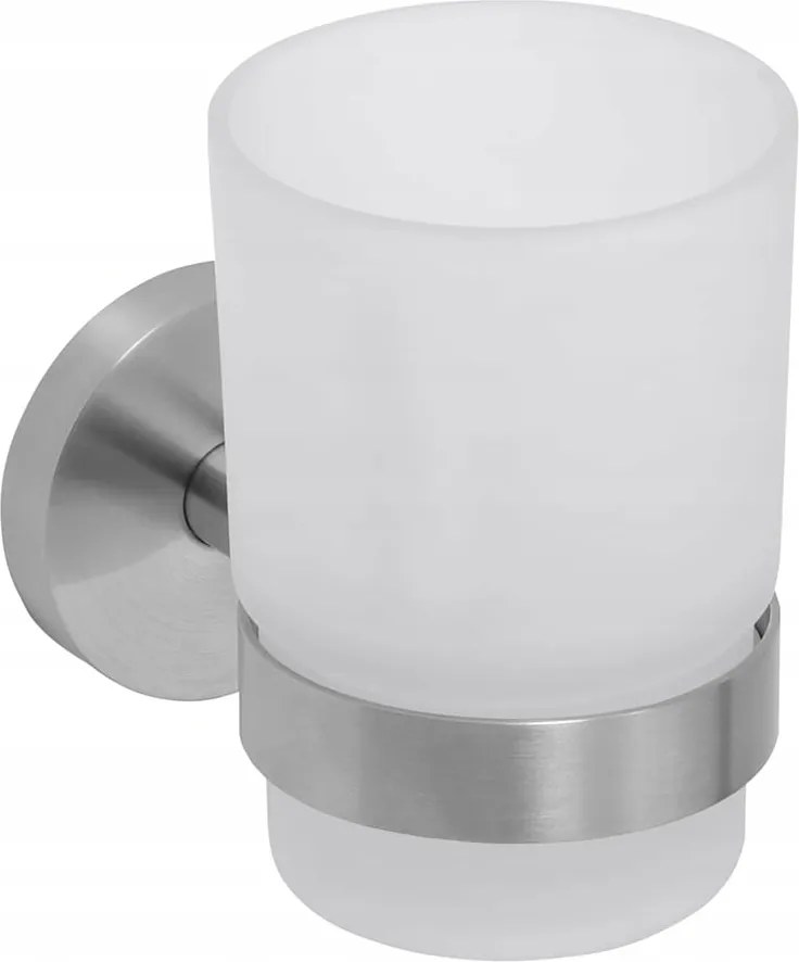 X-steel bögre, tejüveg, matt rozsdamentes acél