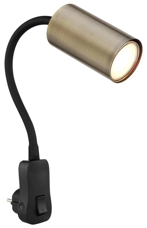 Globo 57911DPM - Konnektoros fali lámpa ROBBY 1xGU10/25W/230V fekete/réz