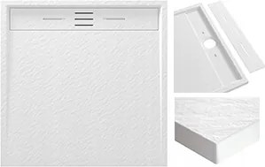 Fehér Négyzet Alakú Zuhanytálca 100 x 100 CM Viva Kompozit