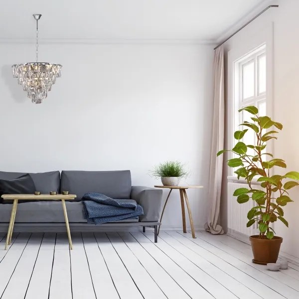 Kristály csillár láncon CHELSEA 6xE14/40W/230V