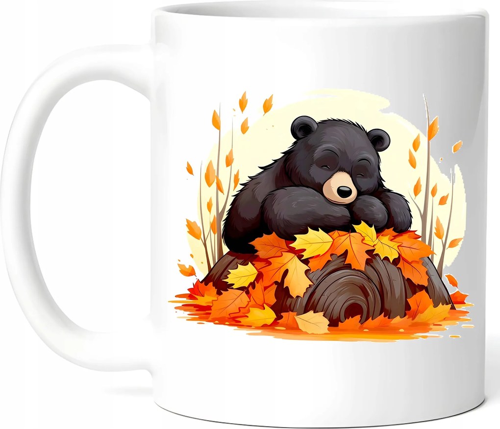 Látványos Bögre Édes Alvó Mackó Őszi Hangulat Kerámia Doboz 330ml