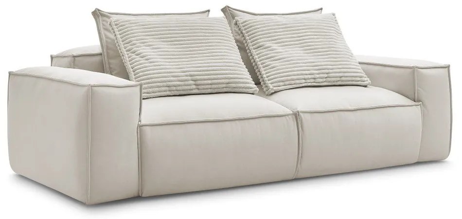 Bézs bőrutánzat kanapé 260 cm Boheme – Bobochic Paris